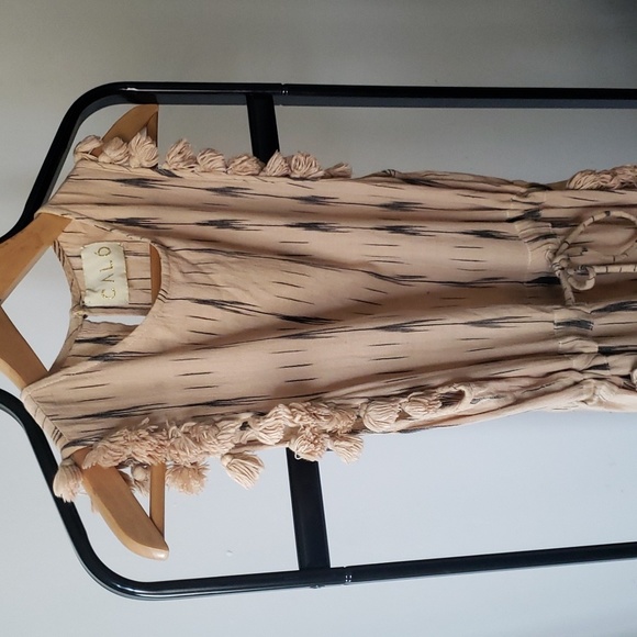 Caló Tulum boho maxi beach dress with pom pom details - Picture 4 of 7